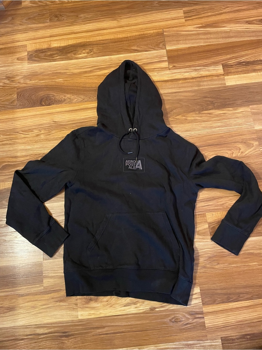 Aeropostale Black Men's Hooded Pullover Sweatshirt
